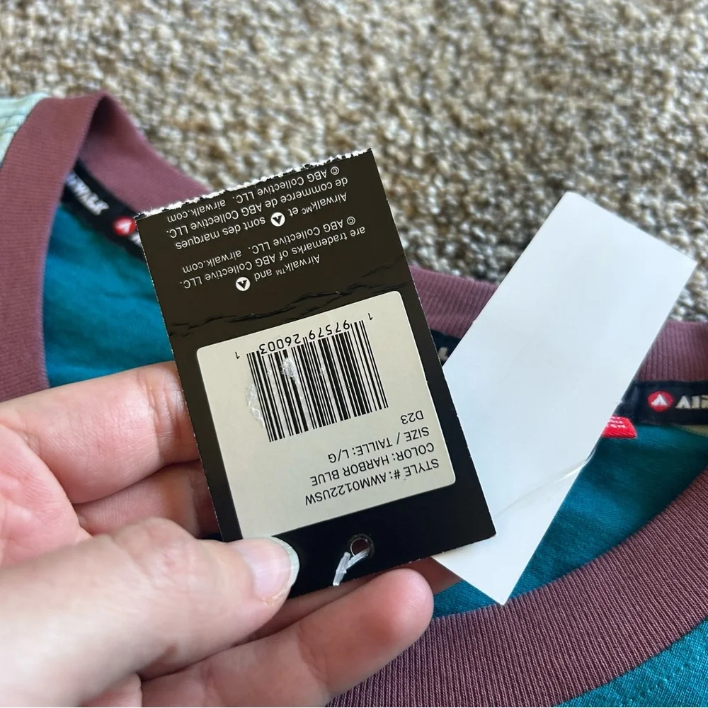 [Airwalk] NWT Teal and Blue Striped Ringer Tee - Picture 6 of 8
